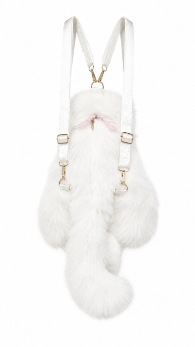 MILO Plush Cat Backpack (White) | Stylika