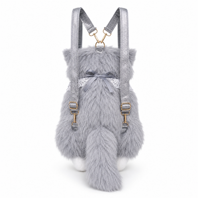 MISTY Plush Cat Backpack (Grey) | Stylika