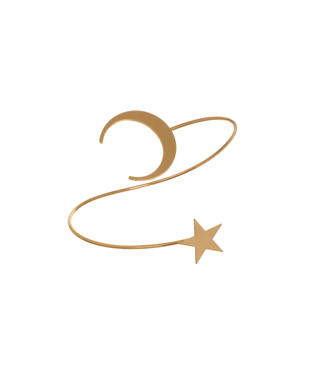 Gold-tone arm cuff with moon and star design
