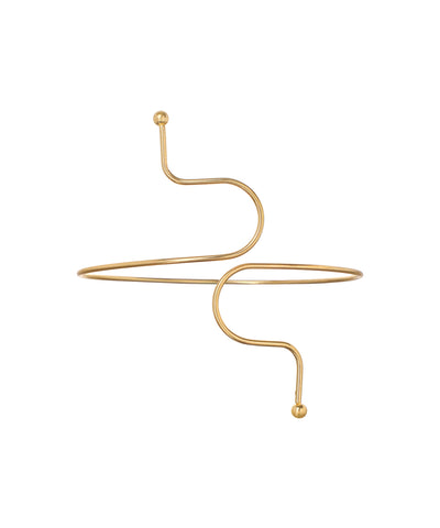 Gold-tone arm cuff with abstract winding design