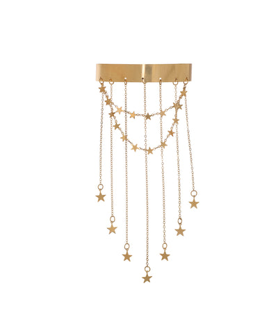Gold-tone arm cuff with cascading star charms and chains