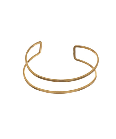 Gold-tone arm cuff with a sleek double band open design