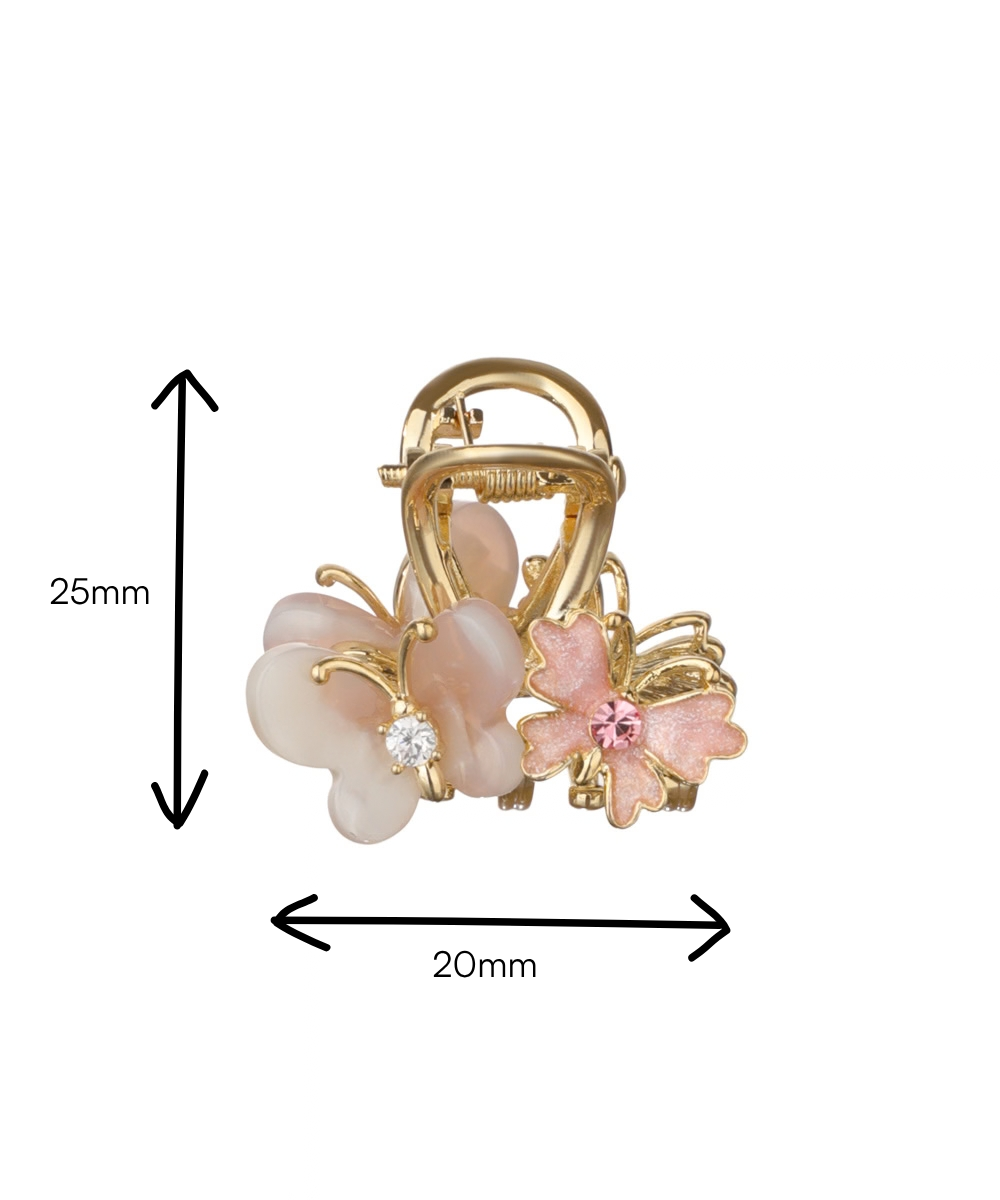 Floral Butterfly Mini Claw Clip | Stylika