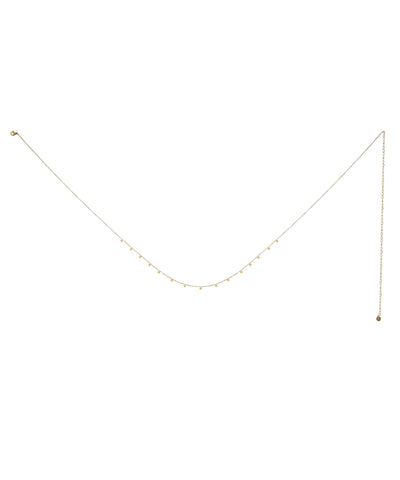 Gold-tone waist chain with small disc details and extender