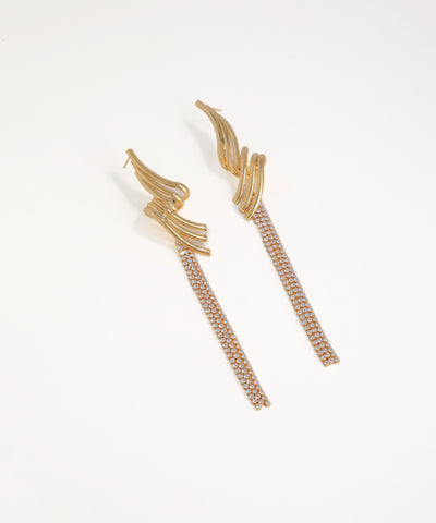 Modern Abstract Wave Drop Earrings – Sculpted Statement Jewelry