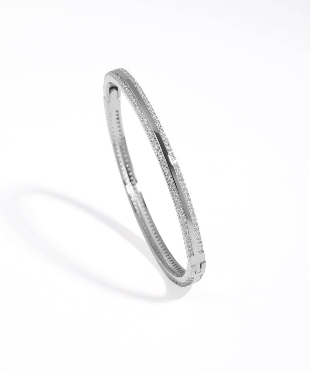 Silver bracelet on a white background