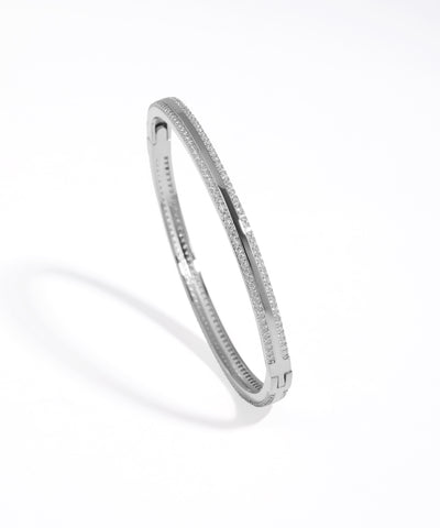 Silver bracelet on a white background