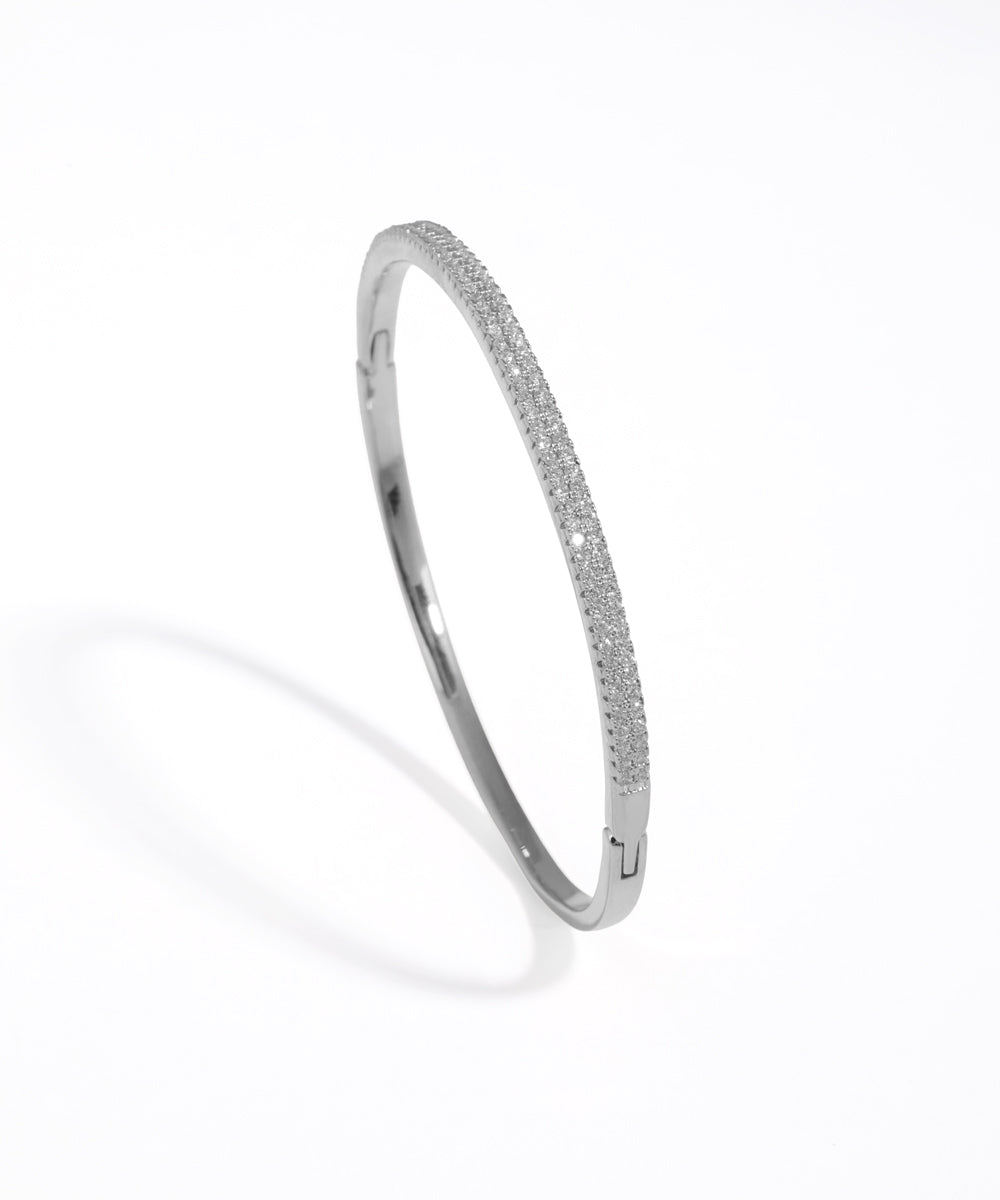 Silver bracelet on a white background