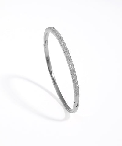 Silver bracelet on a white background