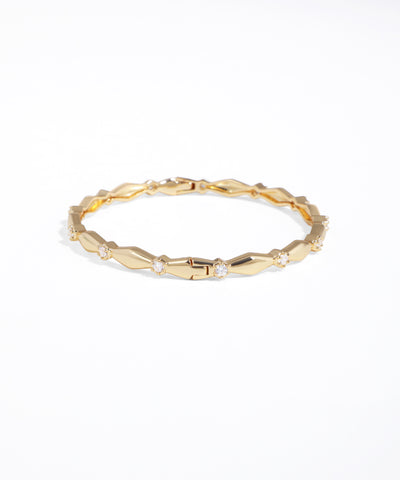 Delicate Geometric Link Bangle Bracelet | Stylika