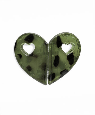 Moss Green Heart Magnetic Hair Clip | Stylika