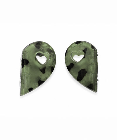 Moss Green Heart Magnetic Hair Clip | Stylika