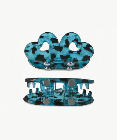 Teal Flower Magnetic Hair Clip | Stylika