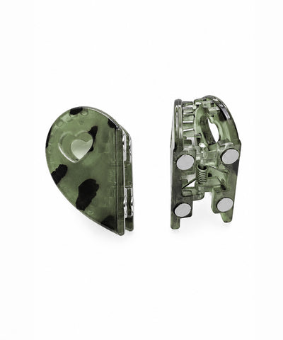 Moss Green Heart Magnetic Hair Clip | Stylika