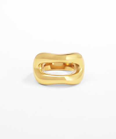 Gold ring on a white background