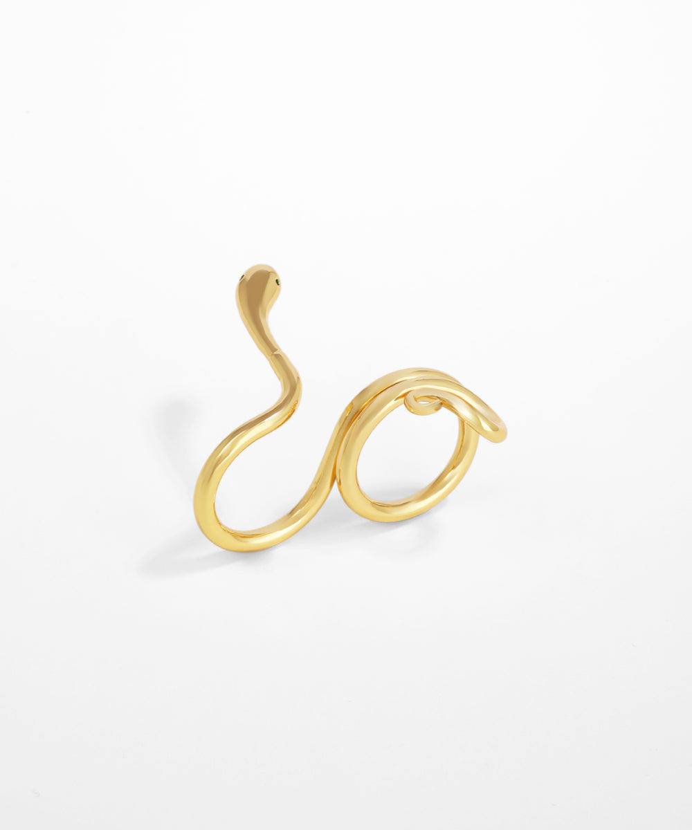 Gold nose ring on a white background