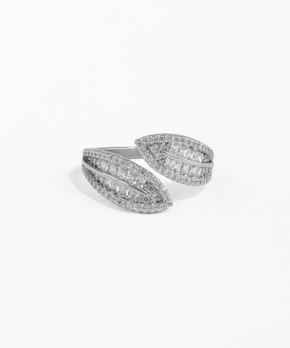 Pair of diamond earrings on a white background
