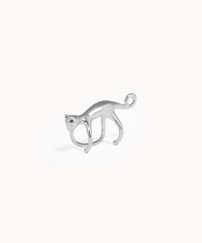 Silver heart-shaped ring on a white background