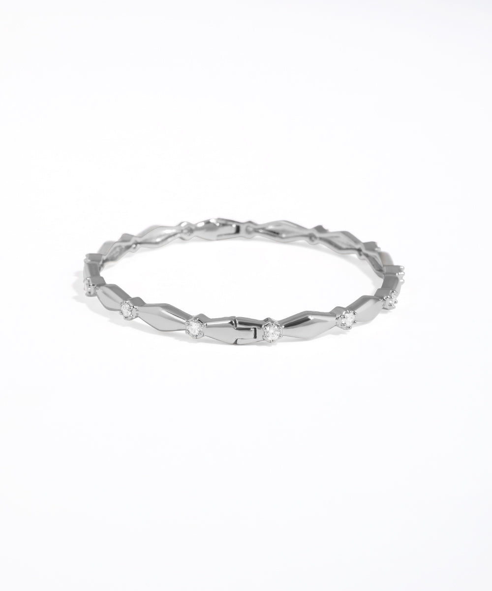 Silver bracelet on a white background