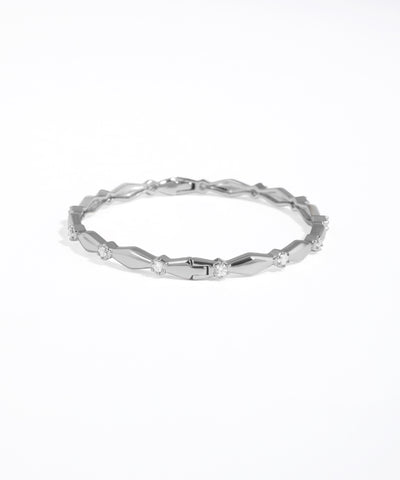 Silver bracelet on a white background