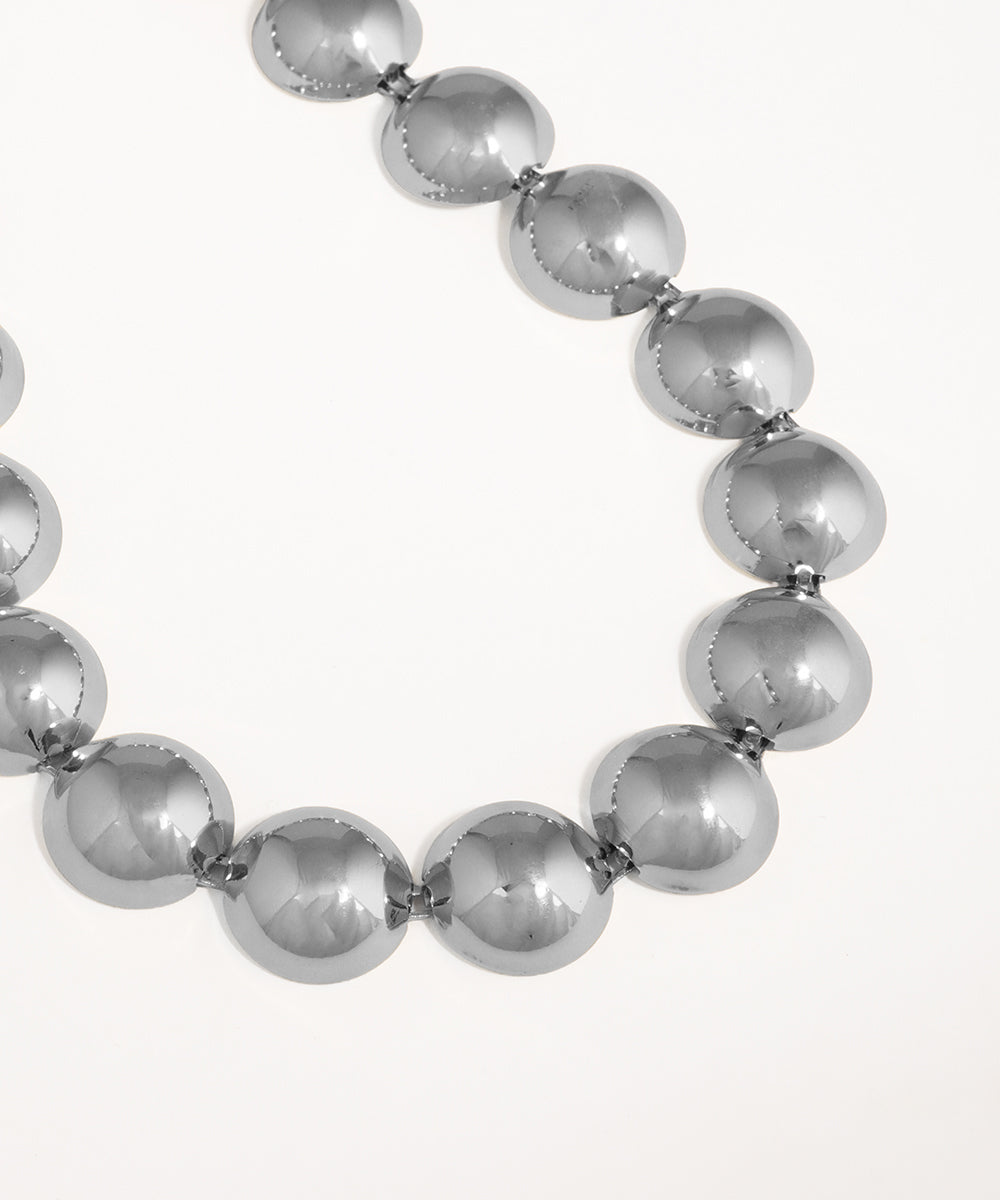 Contemporary Sculpted Dome Link Statement Necklace | Stylika
