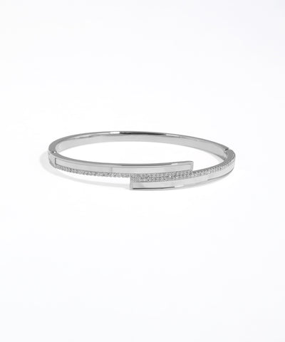 Silver bracelet on a white background