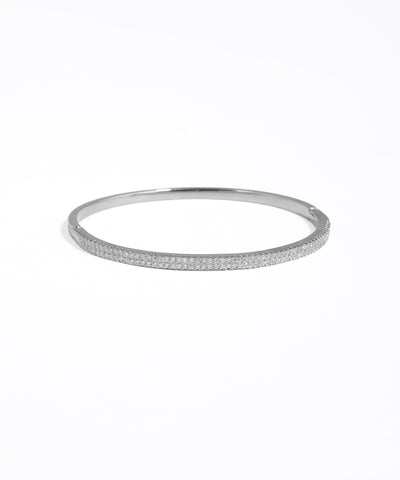 Silver bracelet on a white background