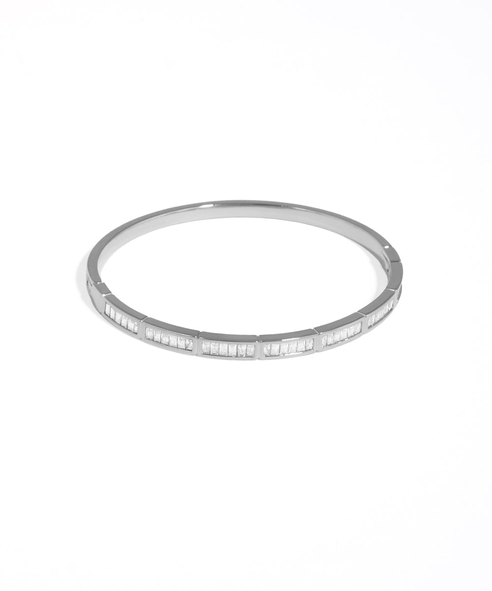 Silver bracelet on a white background