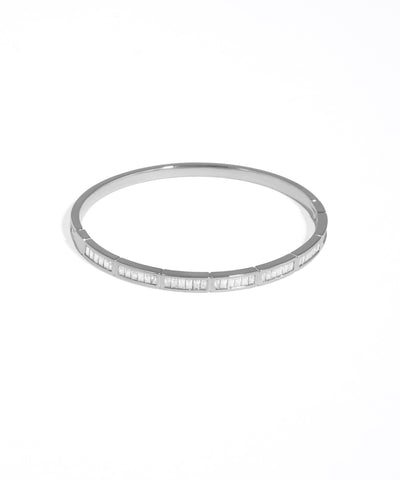 Silver bracelet on a white background