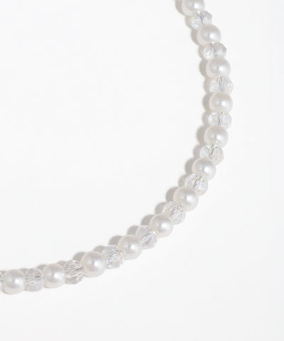 Pearl necklace on a white background