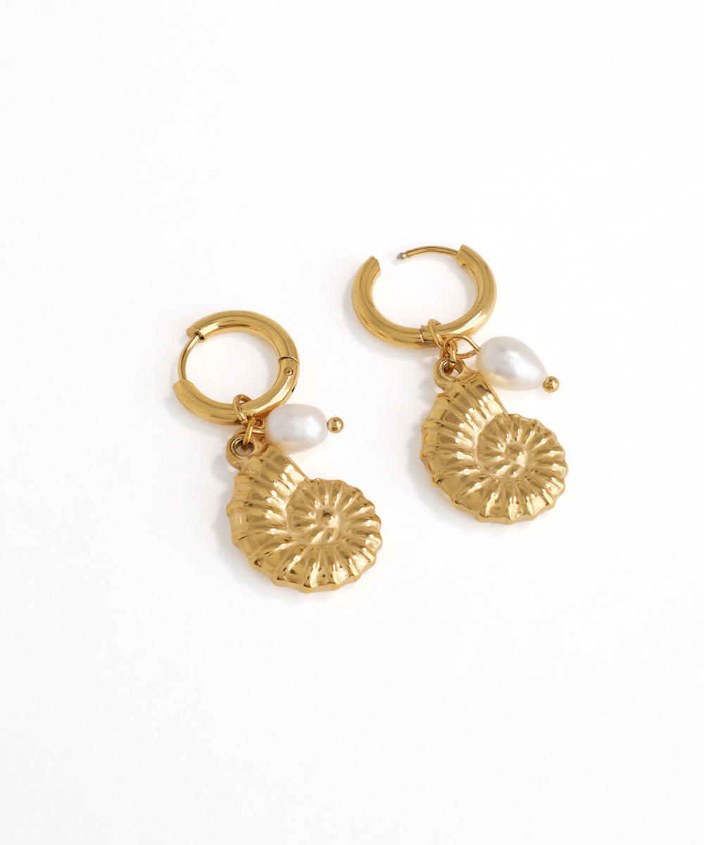 Spiral Charm Hoops – Minimalist Architectural Earrings