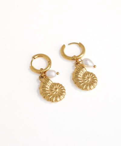 Spiral Charm Hoops – Minimalist Architectural Earrings