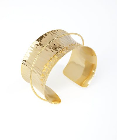 Gold bracelet on a white background
