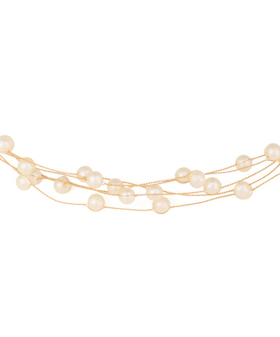Multi-strand pearl necklace on a white background