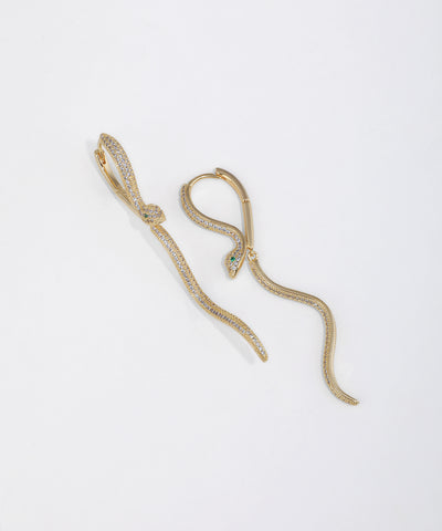 Elegant Wavy Serpent Statement Dangle Earrings | Stylika
