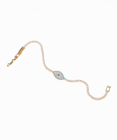 Bracelet with a decorative clasp on a white background