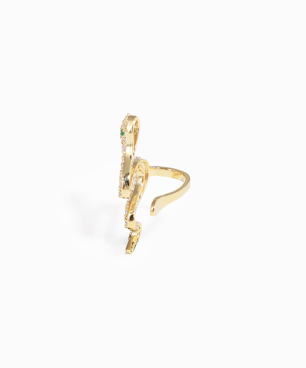 Artistic Coiled Serpent Ear Cuff with Textured Finish | Stylika