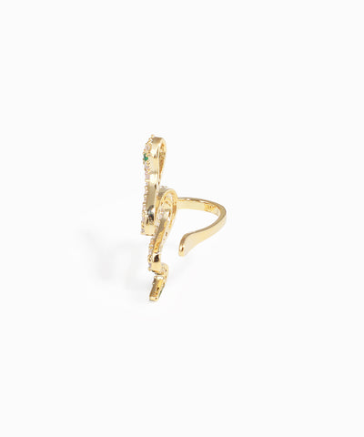 Artistic Coiled Serpent Ear Cuff with Textured Finish | Stylika