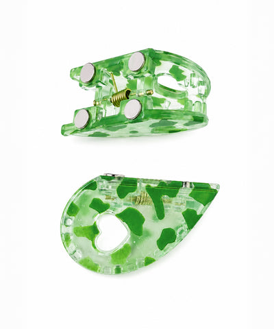 Matcha Heart Magnetic Hair Clip | Stylika