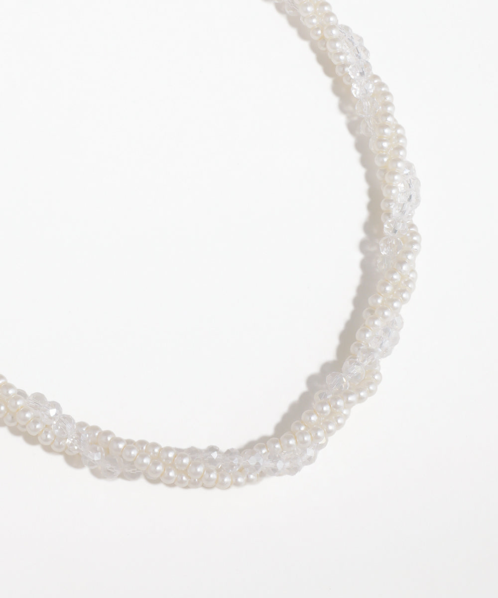 Pearl necklace on a white background