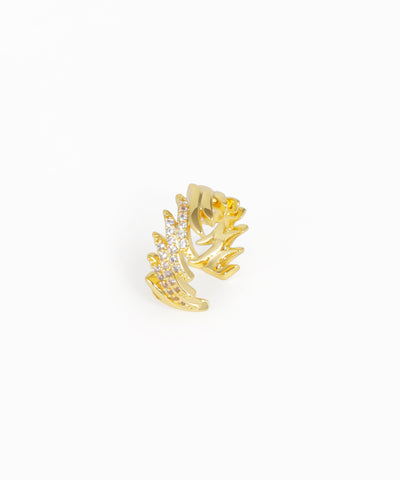 Gold-tone ear cuff with clear cubic zirconia stones