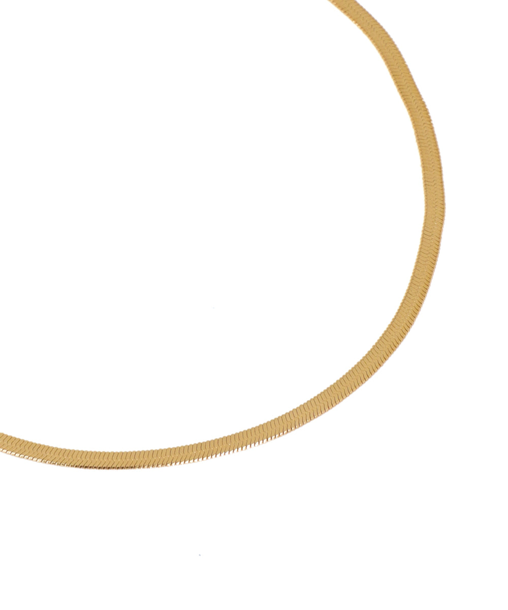 Gold necklace on a white background