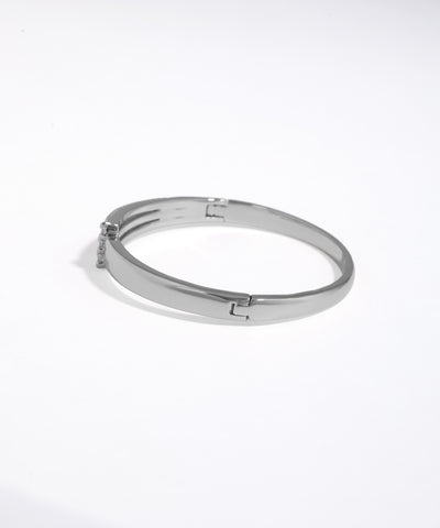 Silver bracelet on a white background