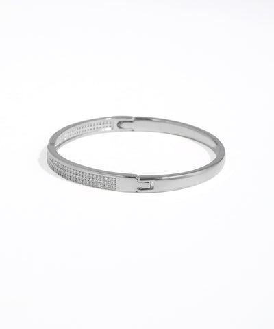 Silver bracelet on a white background