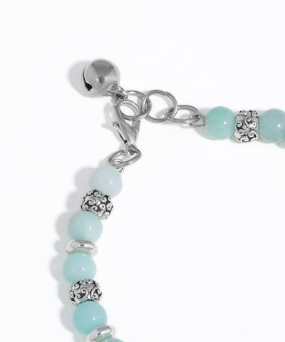 Textured Bead Bracelet with Aqua & Mint Tones | Stylika