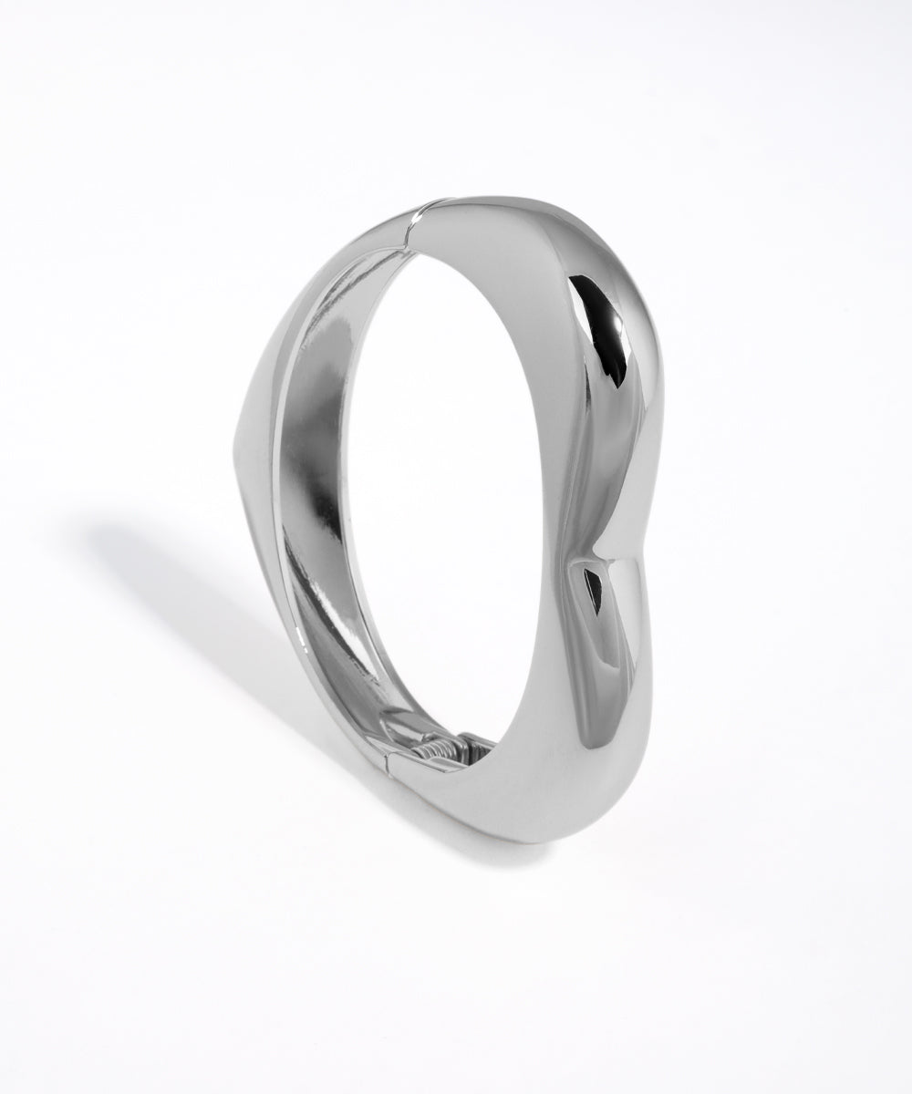Silver ring on a white background