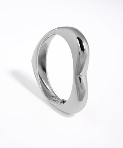 Silver ring on a white background