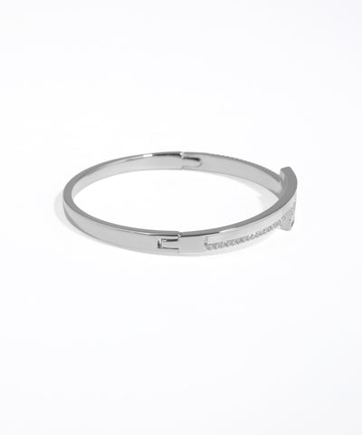 Silver bracelet on a white background