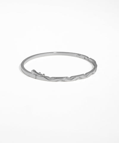 Silver bracelet on a white background