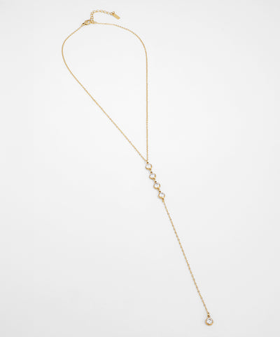 Gold necklace on a white background